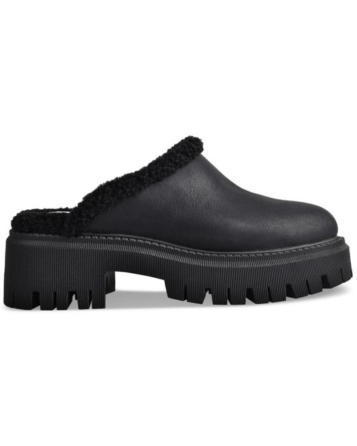 Dolce Vita Black Gracelyn Cozy Lug Sole Platform Clog Mules