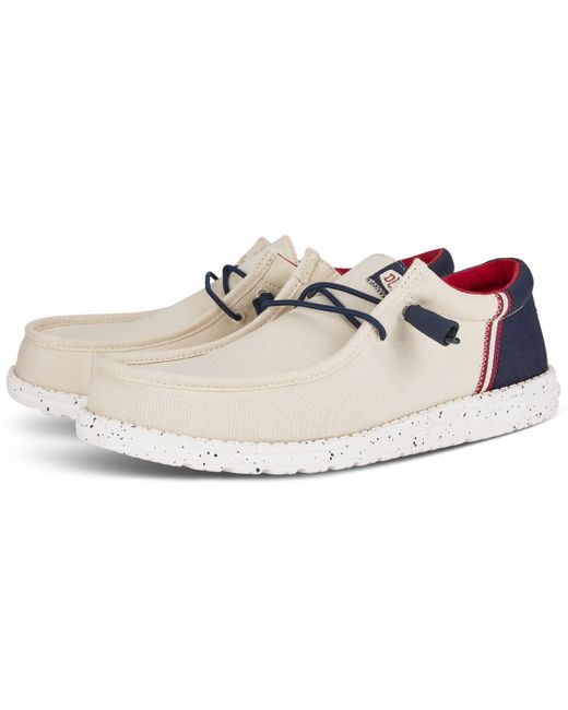Hey Dude White Wally Funk Americana Casual Moccasin Sneakers From Finish Line for men
