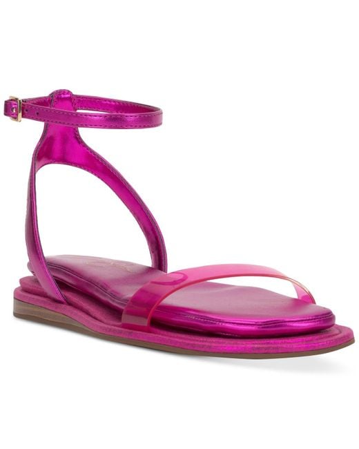 Jessica Simpson Pink Betania Ankle Strap Flat Sandals