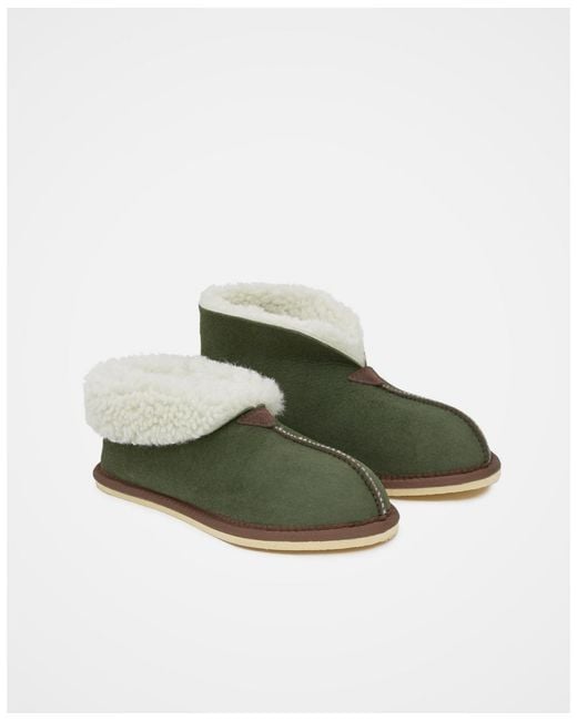 Celtic & Co. Green Ladies' Shearling Bootee Slippers