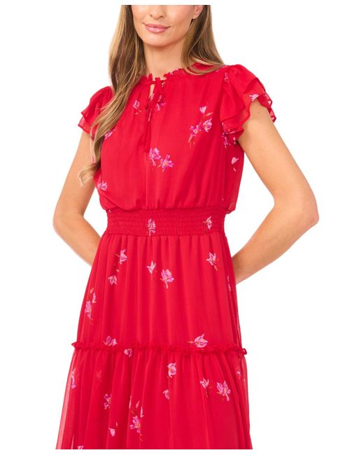 knee length dresses for ladies Women's Clementine Flutter Sleeve Midi Dress