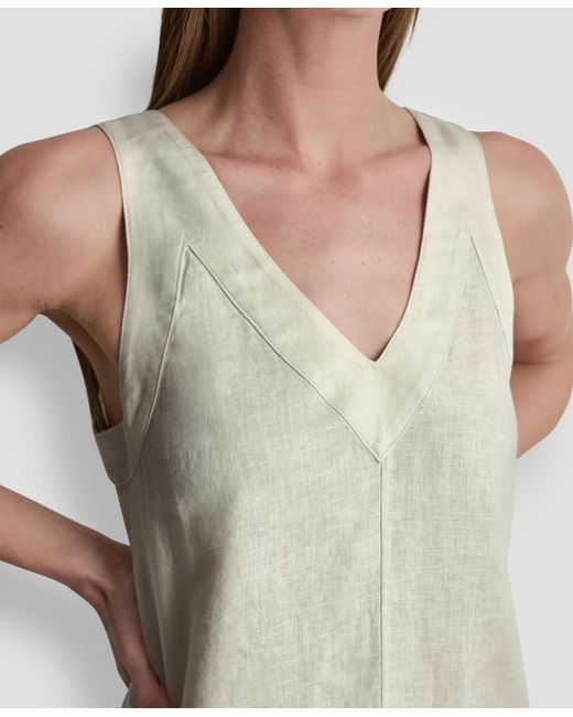 dkny linen v neck maxi dress Frayed Linen Maxi Dress | A-Line Dress