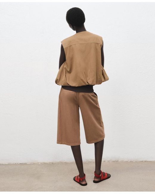 Mango Natural Belted Denim Jorts