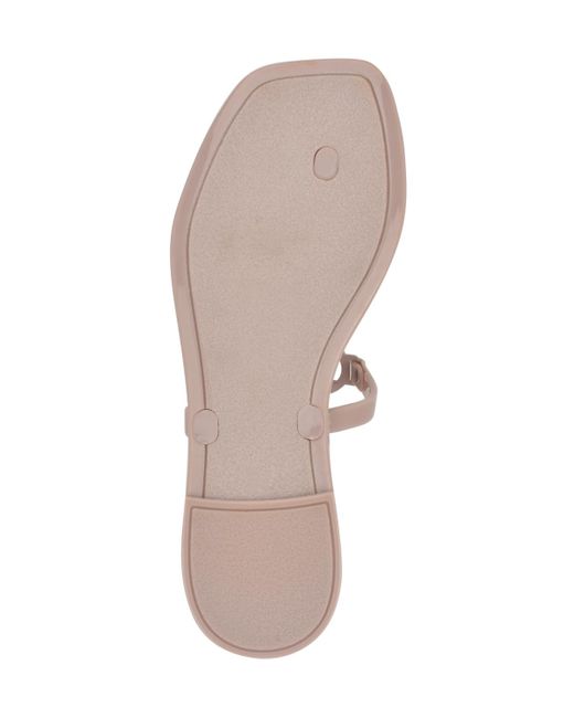 Calvin Klein Pink Edhen Logo T-strap Flat Jelly Sandals