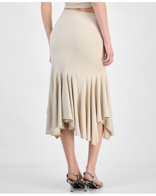 Guess Natural Kenzie Pull-on Flounce Midi Skirt