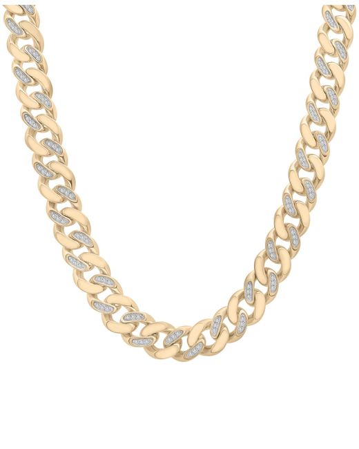 Macy's Metallic Diamond Cuban Link 24" Chain Necklace (1 Ct. T.w.) for men
