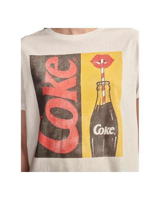 Lucky Brand Gray Cotton Coca-cola Pop Art Boyfriend Tee
