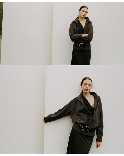 Mango Brown Pockets Oversized Jacket