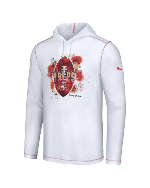 Tommy Bahama White San Francisco 49ers Graffiti Touchdown Pullover Hoodie for men