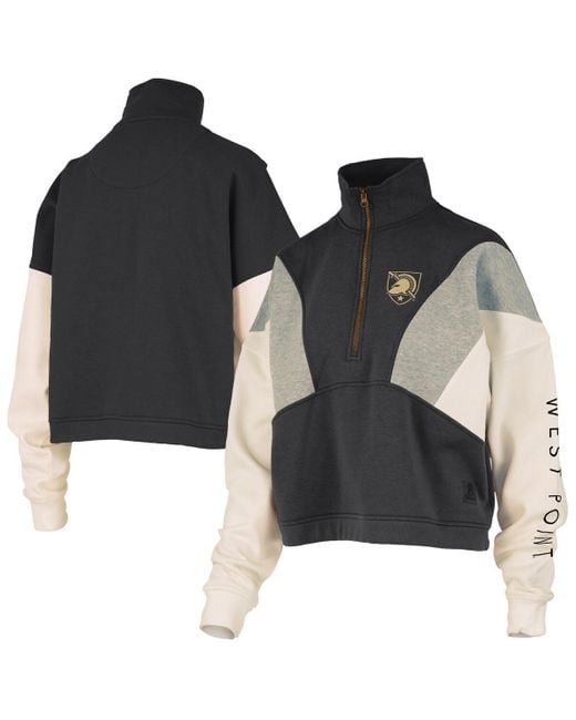 Pressbox Black Army Knights Ferrara Color Block Quarter-zip Sweatshirt