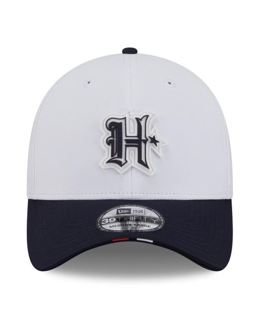 KTZ Blue White/navy Houston Texans 2025 Nfl Training Camp 39thirty Flex Hat for men