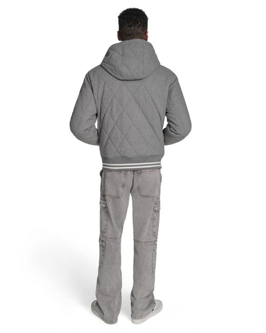 Champion Gray Wool Blend Quilted Jacket for men