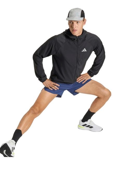 Adidas Black Hooded Running Jacket for men