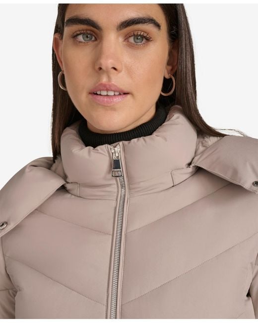 Calvin Klein Natural Short Zip Front Puffer Jacket