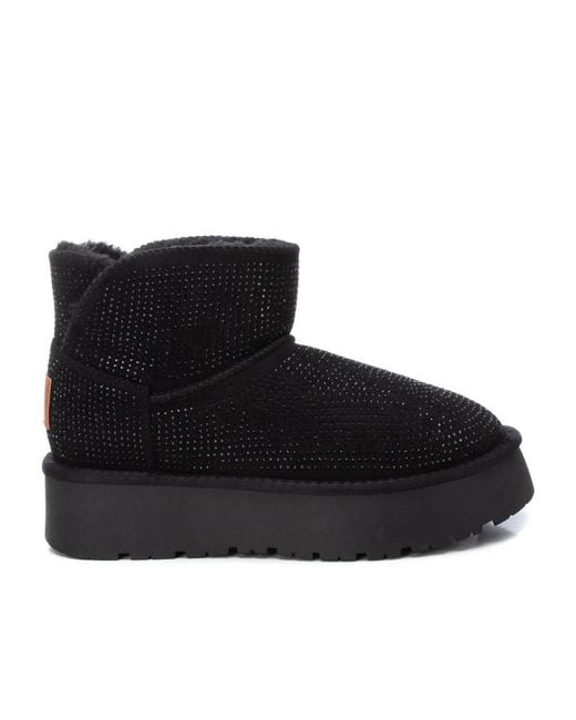 Xti Black Winter Suede Booties By