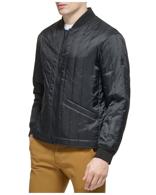 Dockers Gray Quilted Bomber Jacket for men