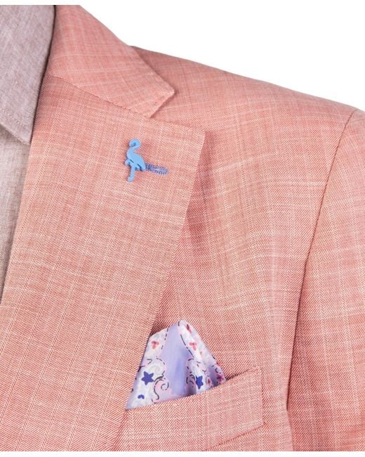 Tailorbyrd Pink Men Solid Dobby Sport Coat for men