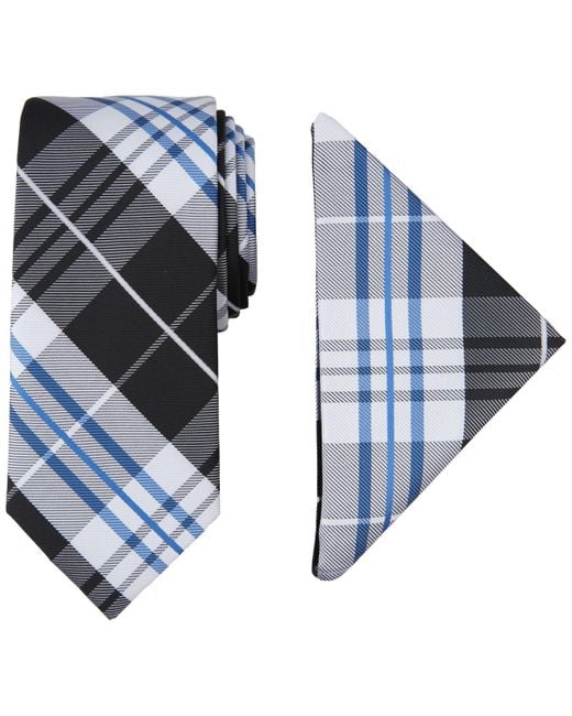 Nautica Blue Lydonia Plaid Tie & Pocket Square Set for men