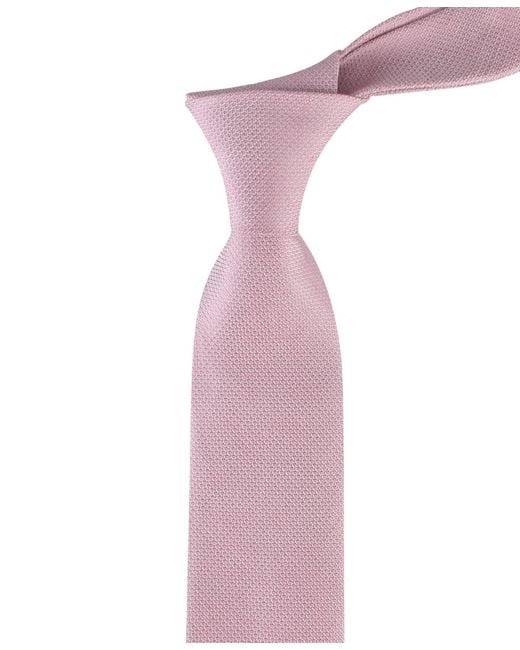 Calvin Klein Pink Textured Solid Silk & Linen Blend Tie for men