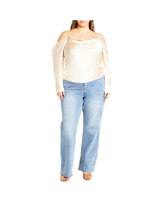 City Chic Blue Plus Size Keyla Top