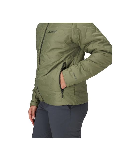 Marmot Green Monoquilt Elastic-bound Cuff Jacket
