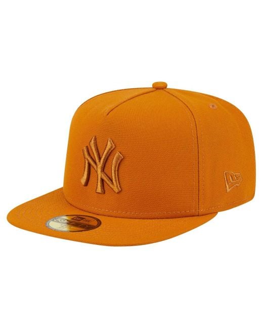 KTZ Orange New York Yankees Color Pack A-frame 59fifty Fitted Hat