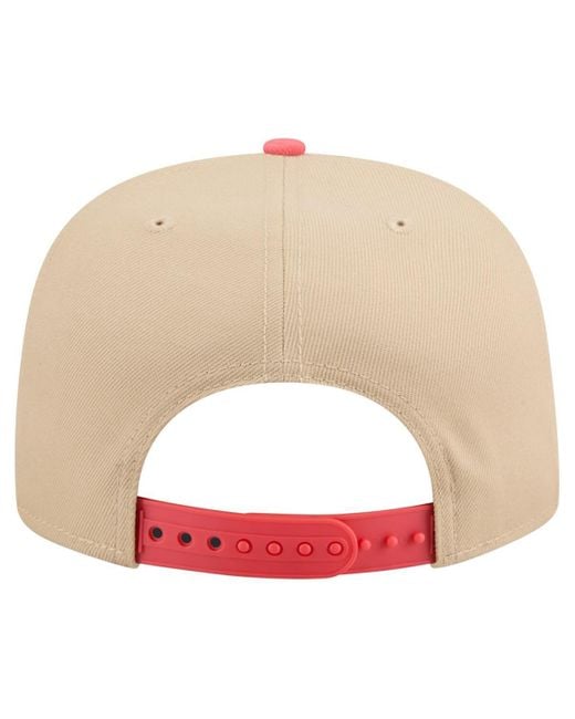KTZ Pink Light Beige/coral Cleveland Guardians Color Pack A-frame 9fifty Snapback Hat for men