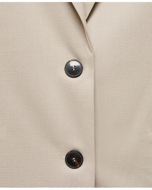 Mango Natural Buttons Detail Suit Blazer