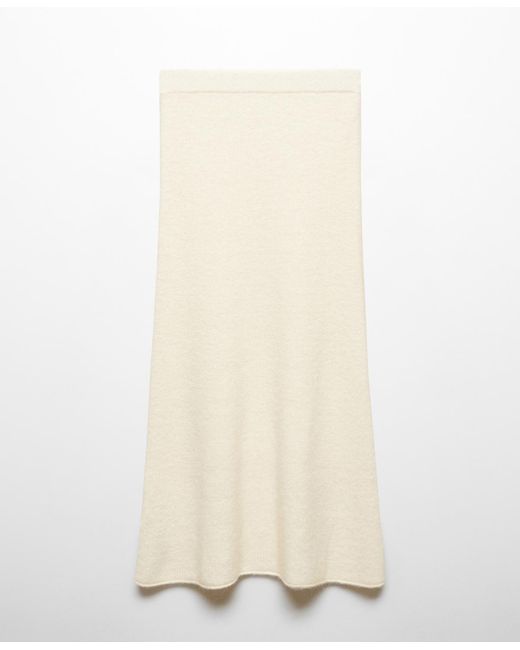 Mango Ribbed Midi Skirt In White Lyst