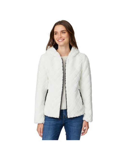 Free Country Blue Hooded Cirrus Quilted Reversible Jacket