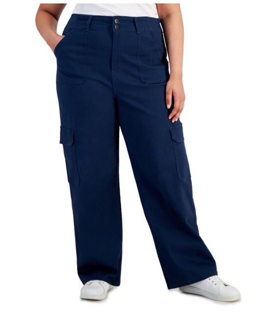 Celebrity Pink Trendy Plus Size Relaxed-fit Straight-leg Cargo Pants in ...