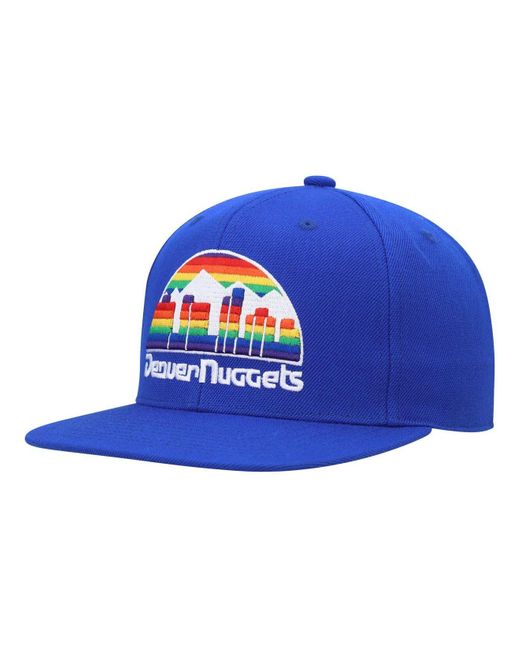 Mitchell & Ness Royal Denver Nuggets Hardwood Classics Mvp Team Ground 2.0  Fitted Hat in Blue for Men | Lyst