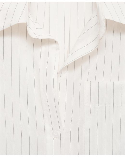 Mango White Semi-transparent Striped Shirt