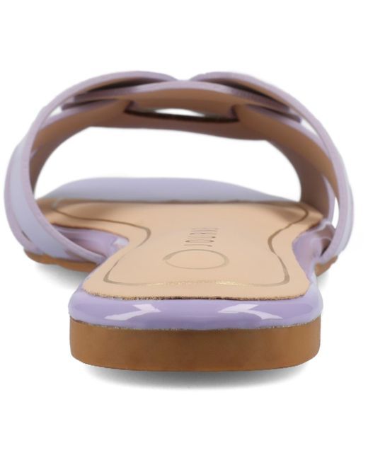 Journee Collection Purple Arrina Slip On Flat Sandals