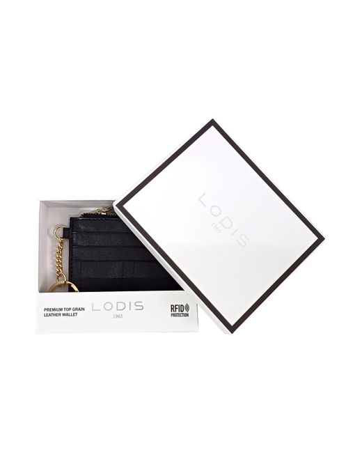 Lodis Blue Glace Key Coin Leather Wallet