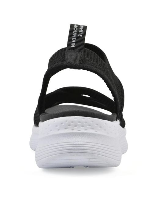 White Mountain Black Charry Round Toe Flat Sandals