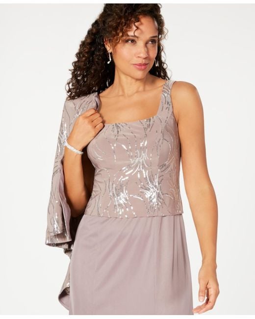 alex evenings petite dress and jacket Alex Evenings Petite Size Stretch Tulle Embroidered Long Jacket Dress