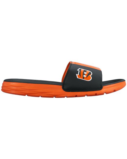 Nike slippers black shop and orange