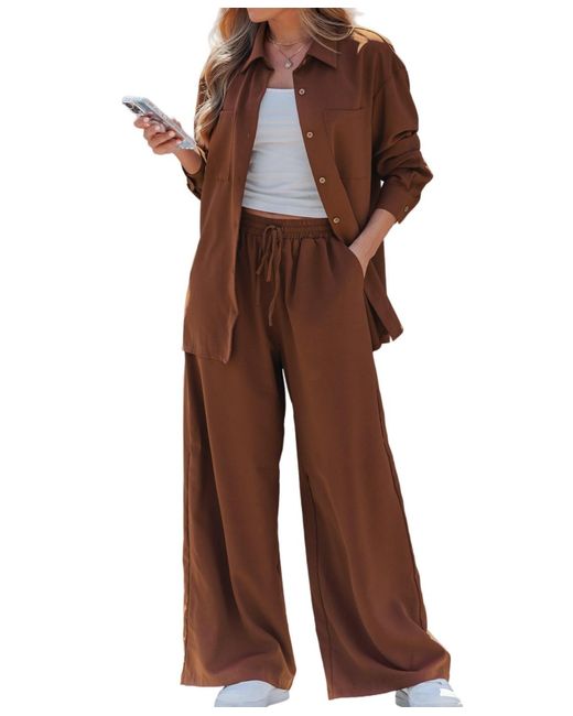 CUPSHE Brown Casual Chic Two-piece Lounge Set