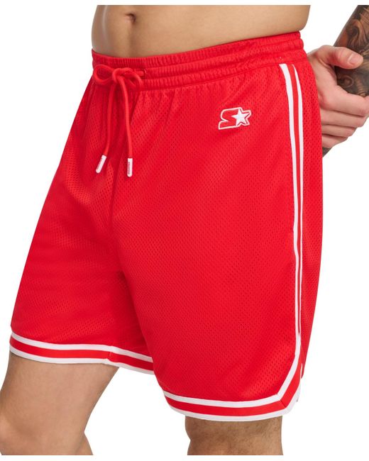 Starter Red Varsity Athletic Mesh 7" Shorts for men