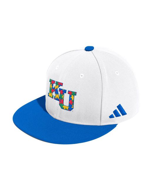 Adidas Blue Kansas Jayhawks On-field Fitted Baseball Hat for men