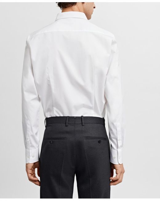 Mango Black Slim-fit Cotton Poplin Dress Shirt