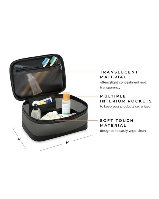 Briggs & Riley Black Travel Essentials Translucent Essentials Case