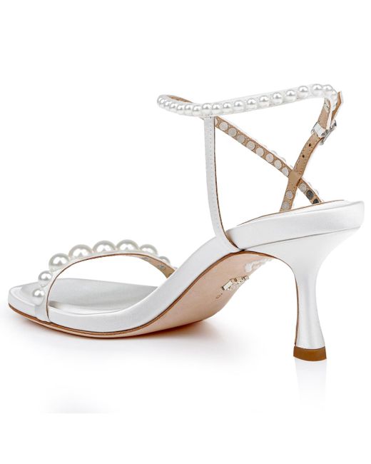 Badgley Mischka White Jolie Square Toe Evening Sandals