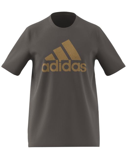 Adidas Gray Essentials Single Jersey Big Logo Short Sleeve Crewneck T-shirt for men