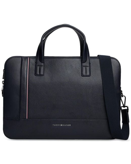 Tommy Hilfiger Black Central Slim Computer Bag for men