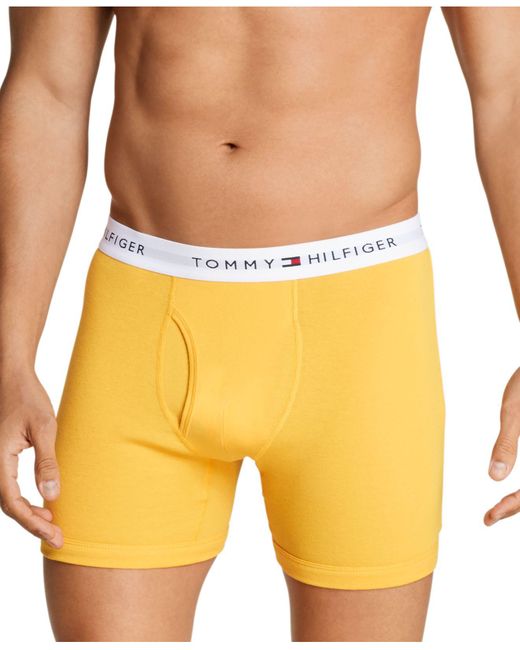 Tommy Hilfiger 5-pk. Cotton Classics Boxer Briefs in Yellow for Men | Lyst