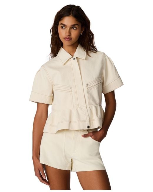 Steve Madden Natural Haezel Collared Jacket