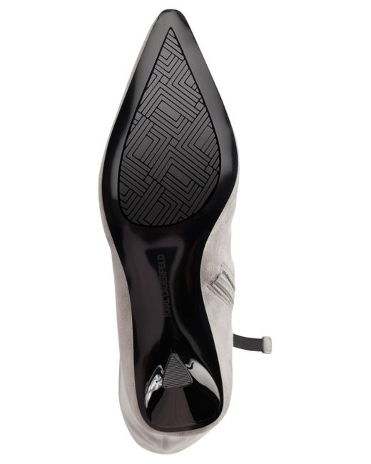 Karl Lagerfeld Gray Kian Pointed-toe Dress Boots