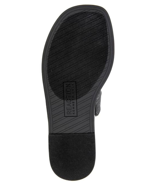 Kenneth Cole Black Wilfred Toe Loop Flat Sandals